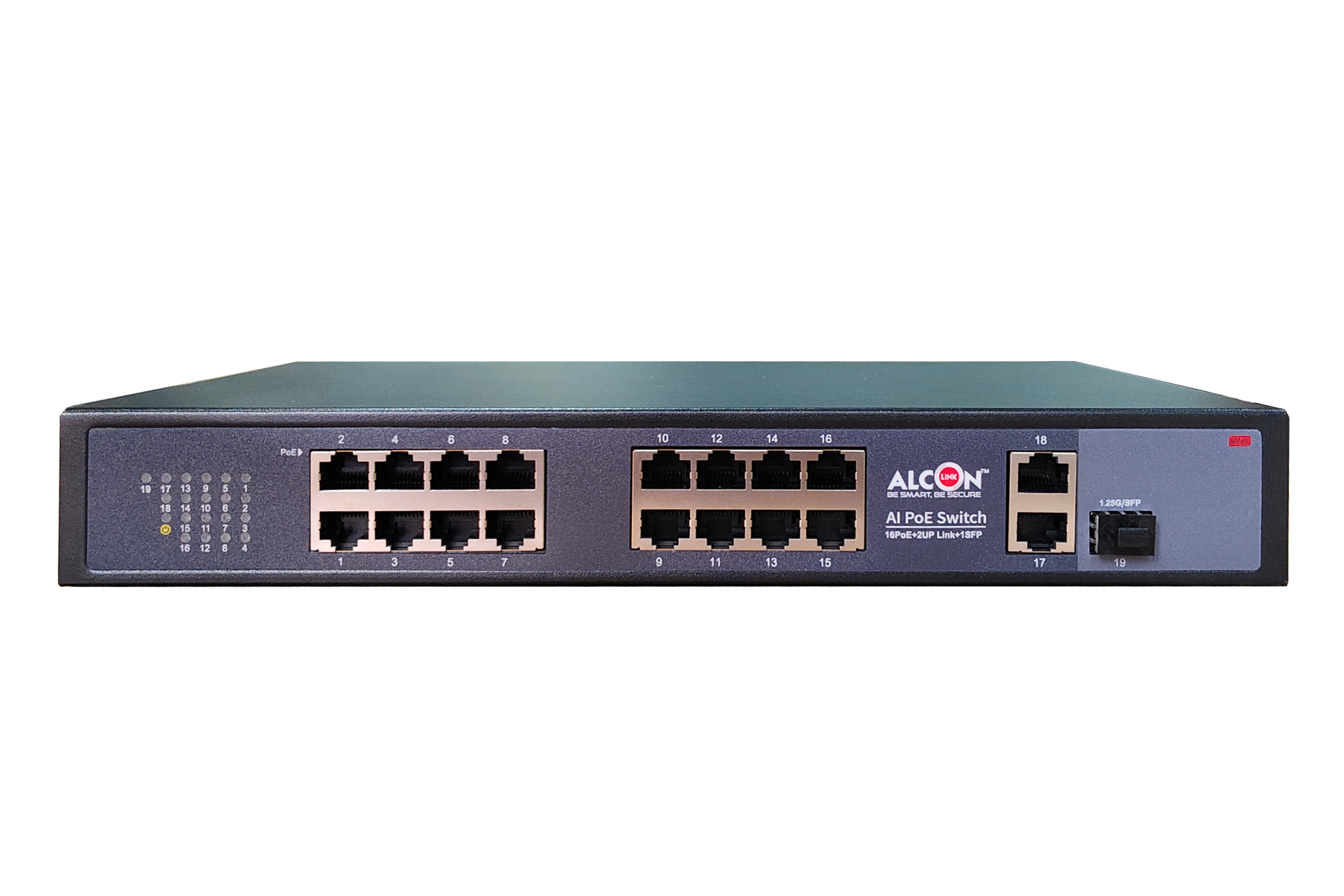 16*GE POE+ Port + 2*GE + 1*Gigabit SFP Port 260W POE Switch